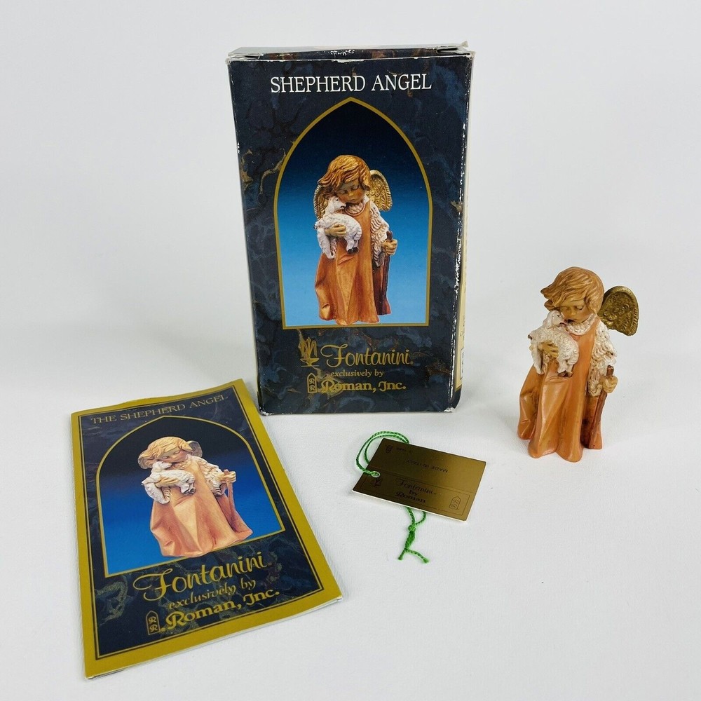 2000 Roman Fontanini Nativity Shepherd Angel 5" Scale Figurine Box & Card #43529